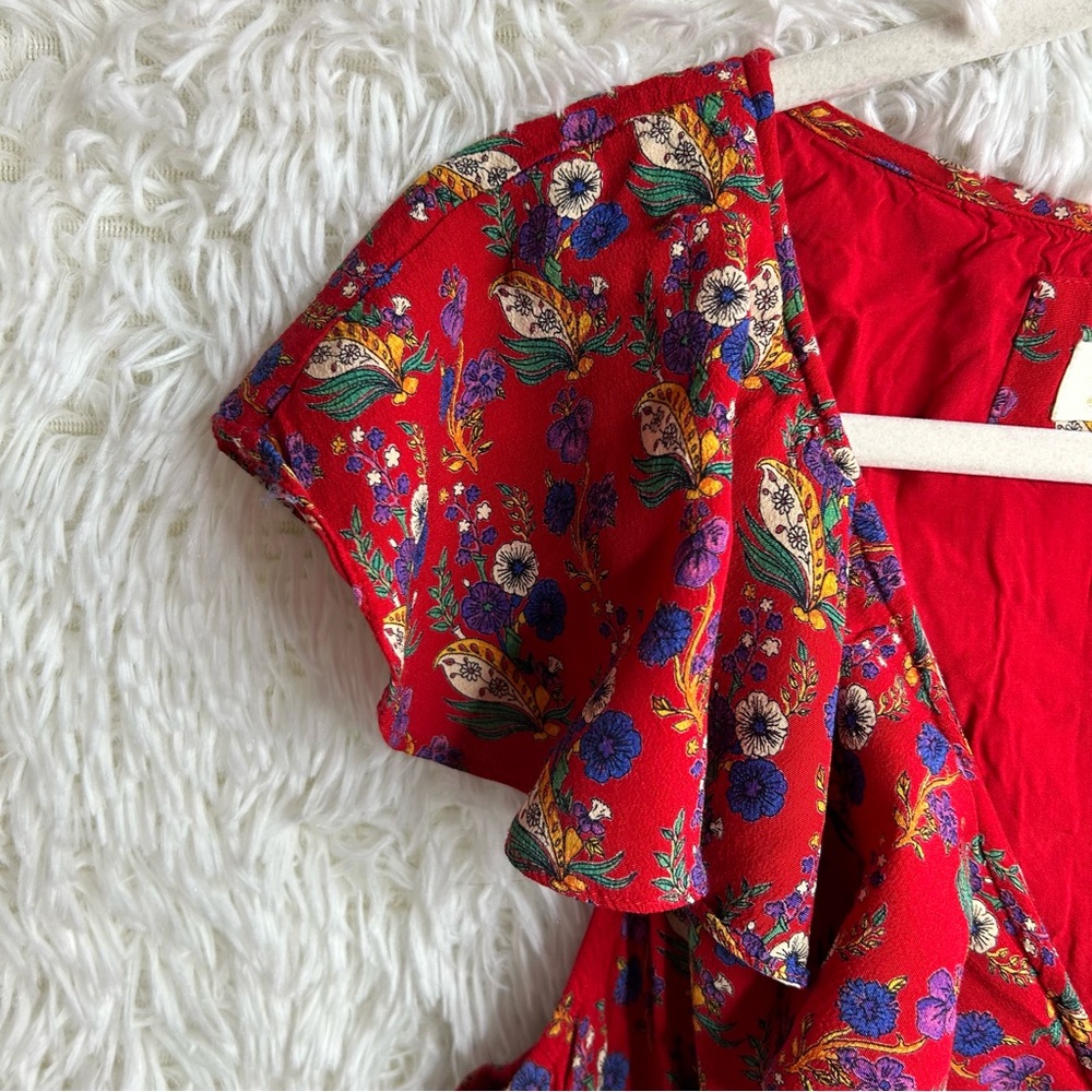 Anthropologie Red Ruffled Tiered Sundress - Picture 4 of 11